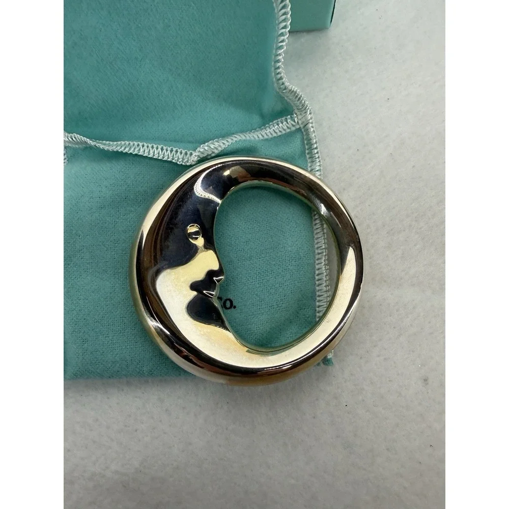 Tiffany & Co. Sterling Silver Man In The Moon Baby Rattle .925 W/ Box & Pouch